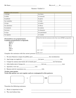 Examen- Unidad 3.1 Pronombres con preposicion