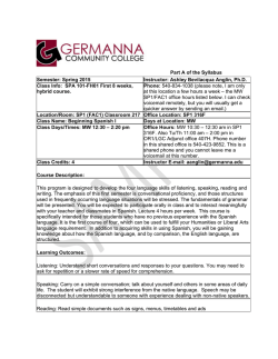 SPA 101-FH01 First 8 weeks - Germanna Community College