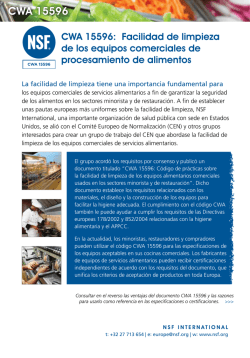 CWA 15596: Facilidad de Limpieza de los