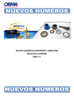 nuevos n&uacute;meros suspensi&oacute;n y direcci&oacute;n mevotech supreme l&iacute;nea 1t.