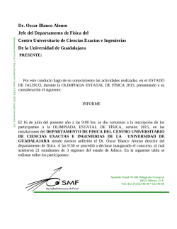 Dr. Oscar Blanco Alonso Jefe del Departamento de F&iacute;sica del