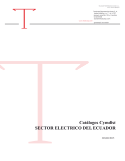 Cat&aacute;logos Cymdist SECTOR ELECTRICO DEL ECUADOR