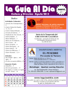 Cultura y Diversi&oacute;n - Agosto 2015 EL PESEBRE