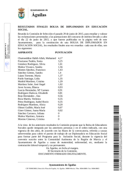 RESULTADOS FINALES BOLSA DE DIPLOMADOS EN