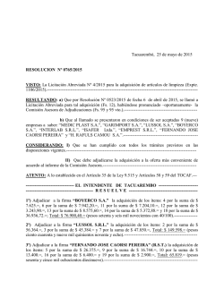 Resolucion Licitacion Abreviada (ADJUDICADA)