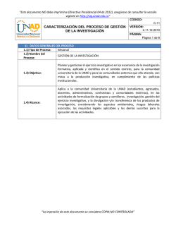 Caracterizaci&oacute;n de Proceso. - UNAD