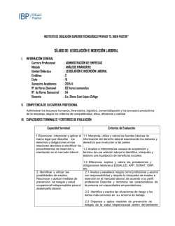 S&Iacute;LABO DE: LEGISLACI&Oacute;N E INSERCI&Oacute;N LABORAL