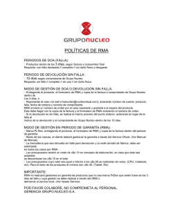 POL&Iacute;TICAS DE RMA
