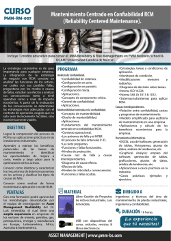 Mantenimiento Centrado en Confiabilidad RCM (Reliability