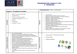 PROGRAMACI&Oacute;N LENGUA 3&ordm; EPO 3&ordm; TRIMESTRE Unidad 9: Un