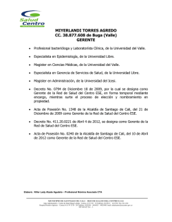 Gerente - Red de Salud del Centro