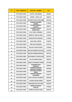 n&ordm; ctro. formacion apellido y nombre dni 1 ctro dean funes acosta