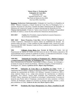 1 Master Elena A. Wachong Ho Embajador de Costa Rica
