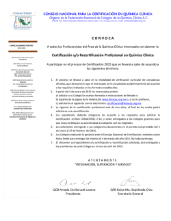 CONVOCA Certificaci&oacute;n y/o Recertificaci&oacute;n Profesional
