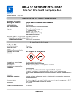 HOJA DE DATOS DE SEGURIDAD Spartan Chemical Company, Inc.