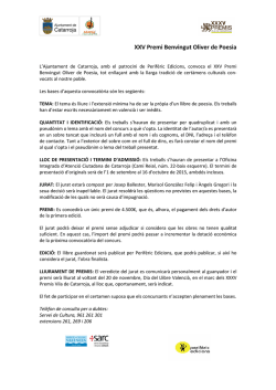 XXV Premi Benvingut Oliver de Poesia