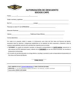 AUTORIZACI&Oacute;N DE DESCUENTO SOCIOS CAPE