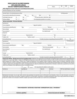 Declaraci&oacute;n Jurada Socios y Beneficiarios Finales