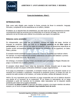 ARBITROS Y ANOTADORES DE SOFTBOL Y BEISBOL