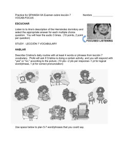Practice for SPN IIA lecci&oacute;n 7 test VOCAB_FOCUS