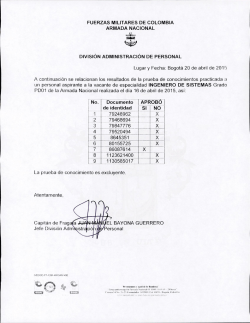 Resultados Pruebas de Conocimiento Ingeniero de Sistemas PD01