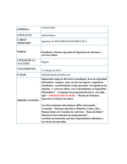 EMPRESA Frontech ltda CONTACTO CARGO OFRECIDO Ingeniero