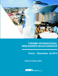 Turismo internacional. Indicadores seleccionados