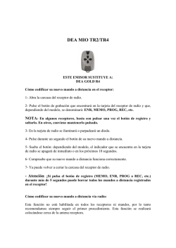 DEA MIO TR2/TR4 - Mandos de garaje