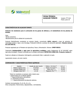 FICHA T&Eacute;CNICA ALGACAN TOMATE