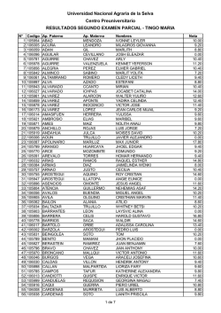 TINGO MARIA - Universidad Nacional Agraria de la Selva