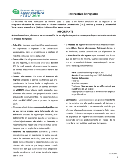 Instructivo de registro IMPORTANTE