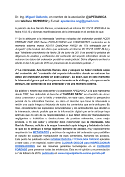 Dr. Ing. ​Miguel Gallardo​, en nombre de la asociaci&oacute;n