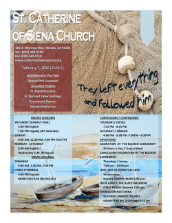 February 7, 2016 (YEAR C) - St. Catherine of Siena Catholic Church