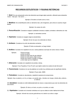 RECURSOS ESTIL&Iacute;STICOS O FIGURAS RET&Oacute;RICAS