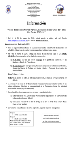 Informaci&oacute;n - UE Casa Hogar "Nuestra Se&ntilde;ora de Coromoto" Falc&oacute;n