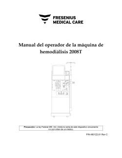Manual del operador de la m&aacute;quina de hemodi&aacute;lisis 2008T