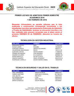 Instituto Superior de Educaci&oacute;n Rural