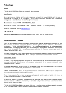Aviso legal - INICIO | Fhoma