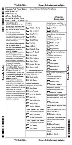 Sample Ballot Sample Ballot