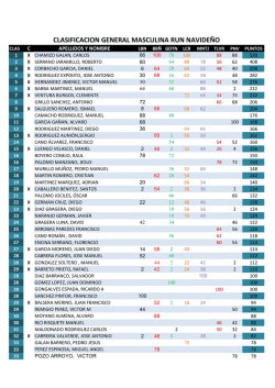 CLASIFICACION RUN - Mancomunidad IS Vegas Bajas
