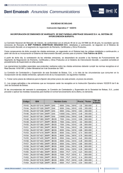 SOCIEDAD DE BOLSAS Instrucci&oacute;n Operativa n&ordm;