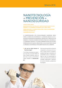 nanotecnolog&iacute;a + prevenci&oacute;n = nanoseguridad