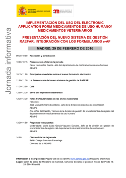 PROGRAMA PRESENTACI&Oacute;N DEL NUEVO SISTEMA DE