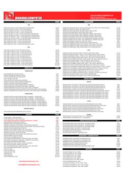 LISTA DE PRECIOS FEBRERO 2016