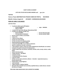 SAINT JOHNS ACADEMY LISTA DE UTILES ESCOLARES KINDER