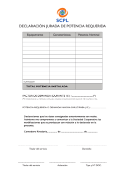 Planilla demanda de potencia - Sociedad Cooperativa Popular