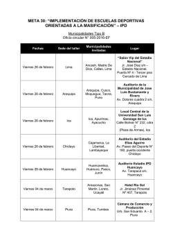 meta 30: &ldquo;implementaci&oacute;n de escuelas deportivas orientadas a la