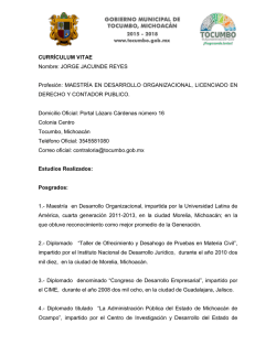 CURR&Iacute;CULUM VITAE Nombre: JORGE JACUINDE REYES