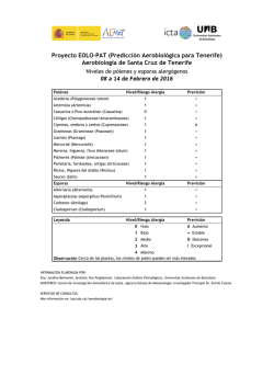 Aerobiolog&iacute;a de Tenerife: Semana 06, a&ntilde;o 2016