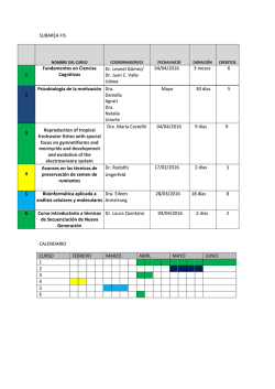 Calendario de cursos